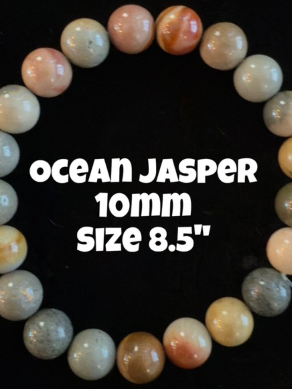 Authentic Ocean‎ Jasper 10mm Stretchy Bracelet by Bombshell Beads